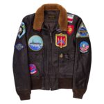 WeeBroz Men's Brown Pete Maverick Top Gun Leather Bomber Jacket Tom Cruise Aviator Style Jacket - Image 2