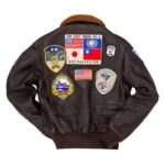WeeBroz Men's Brown Pete Maverick Top Gun Leather Bomber Jacket Tom Cruise Aviator Style Jacket - Image 3