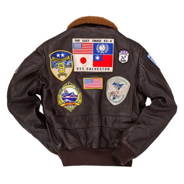 WeeBroz Men's Brown Pete Maverick Top Gun Leather Bomber Jacket Tom Cruise Aviator Style Jacket - Image 3