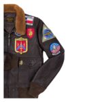 WeeBroz Men's Brown Pete Maverick Top Gun Leather Bomber Jacket Tom Cruise Aviator Style Jacket - Image 4