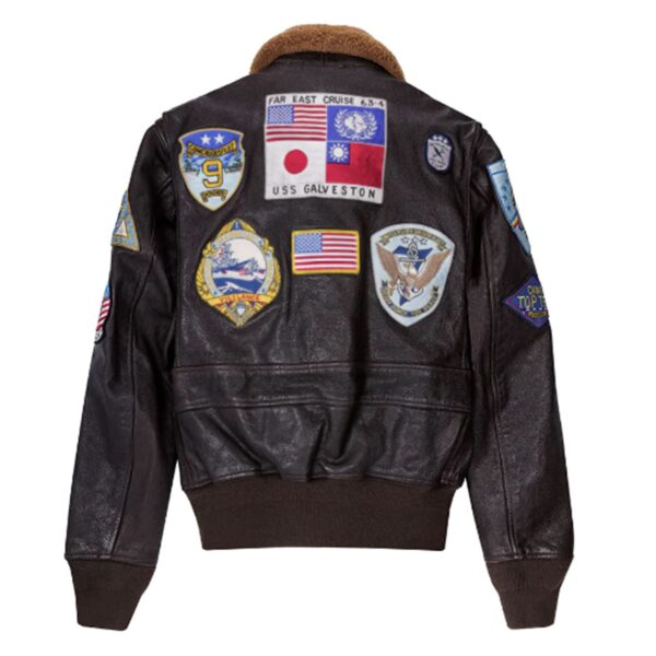 WeeBroz Men's Brown Pete Maverick Top Gun Leather Bomber Jacket Tom Cruise Aviator Style Jacket - Image 5