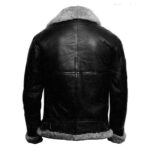 WeeBroz Men's Black RAF B3 Leather Bomber Jacket Pilot Flying Aviator Style - Image 4