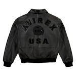 Best Seller Men's Iconic Avirex Leather Jacket Black American Flight Jacket - Image 2