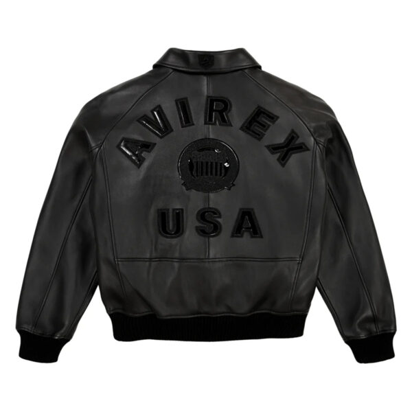 Best Seller Men's Iconic Avirex Leather Jacket Black American Flight Jacket - Image 2
