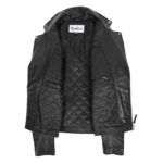 WeeBroz Men's Black Leather Biker Jacket Dual Zip Hook Style - Image 5