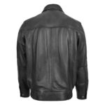 WeeBroz Men’s Black Leather Bomber Jacket Classic Style - Image 2