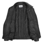 WeeBroz Men’s Black Leather Bomber Jacket Classic Style - Image 4