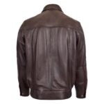 WeeBroz Men's Brown Leather Bomber Jacket Casual leather jacket - Image 2