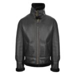 WeeBroz Men's Black B3 Leather Bomber Jacket Pilot Aviator Style - Image 3
