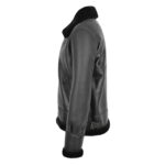 WeeBroz Men's Black B3 Leather Bomber Jacket Pilot Aviator Style - Image 4