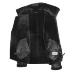 WeeBroz Men's Black B3 Leather Bomber Jacket Pilot Aviator Style - Image 5