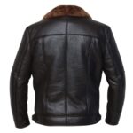 WeeBroz Men's Black Brown B3 Leather Bomber Jacket Pilot Aviator Style - Image 3