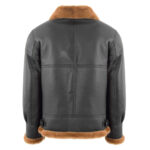 WeeBroz Men's Brown Ginger B3 Leather Bomber Jacket Aviator Style - Image 2