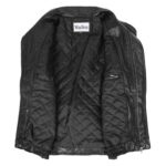 WeeBroz Men's Black Leather Bomber Jacket Blouson Jacket - Image 4