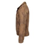 WeeBroz Men's Brown Leather Bomber Jacket Blouson Jacket - Image 3