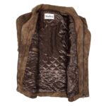 WeeBroz Men's Brown Leather Bomber Jacket Blouson Jacket - Image 4