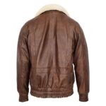 WeeBroz Men's Brown G-1 Leather Bomber Jacket Aviator Style - Image 2