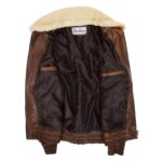 WeeBroz Men's Brown G-1 Leather Bomber Jacket Aviator Style - Image 5
