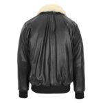 WeeBroz Men's Black G-1 Leather Bomber Jacket Aviator Style - Image 2