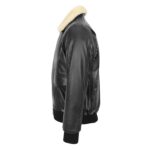WeeBroz Men's Black G-1 Leather Bomber Jacket Aviator Style - Image 4