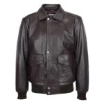 WeeBroz Men's Brown G-1 Leather Bomber Jacket Aviator Style - Image 3