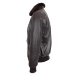 WeeBroz Men's Brown G-1 Leather Bomber Jacket Aviator Style - Image 4