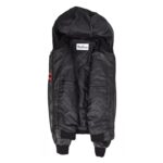 WeeBroz Men’s Black Leather Bomber Jacket Hooded Zip-Up Style - Image 4