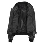 WeeBroz Men's Black MA-1 Leather Bomber Jacket Classic Style - Image 4