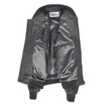 WeeBroz Men's Grey MA-1 Leather Bomber Jacket Clean-Cut Bomber Style - Image 4