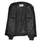 WeeBroz Men's Black Suede Leather Bomber Jacket in Classic Varsity Style - Image 4