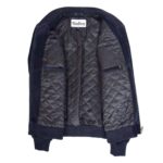 WeeBroz Men's Blue Suede Leather Bomber Jacket in Classic Varsity Style - Image 4