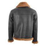WeeBroz Men's Brown RAF Sheepskin Leather Bomber Jacket Aviator Style - Image 2