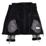 WeeBroz Men's Grey RAF Sheepskin Leather Bomber Jacket with Black Shearling - Image 4