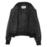 WeeBroz Women’s Black Leather Bomber Jacket Classic Style - Image 6