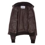 WeeBroz Women’s Brown Leather Bomber Jacket Edgy Women's Fashion - Image 6