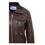 WeeBroz Women’s Brown Leather Bomber Jacket Edgy Women's Fashion - Image 7