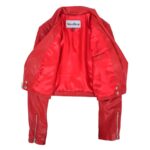 WeeBroz Women's Red Leather Biker Jacket Edgy Street Style - Image 7
