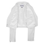 WeeBroz Women's White Leather Biker Jacket Cropped Leather Jacket - Image 7