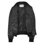WeeBroz Women’s Black Leather Bomber Jacket Varsity Quilted Style - Image 7