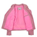 WeeBroz Women's Pink Leather Biker Jacket Timeless Casual Chic Biker Style - Image 6
