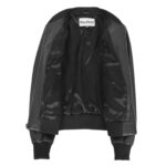 WeeBroz Women’s Black Leather Bomber Jacket Varsity Style - Image 5