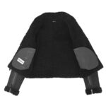 WeeBroz Women’s Black Leather Bomber Jacket Sheepskin Aviator Style - Image 7