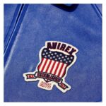 Top Quality Men's Avirex Leather Jacket Blue Leather Bomber Jacket Iconic Style - Image 3