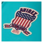Handcrafted Men's Avirex Leather Jacket Turquoise Leather Bomber Jacket Iconic Style - Image 3