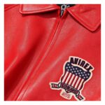 Handcrafted Men's Avirex Leather Jacket Red Leather Bomber Jacket Iconic Style - Image 4