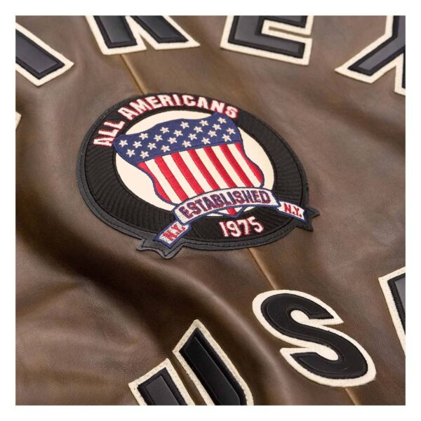 Handmade Men's Iconic Avirex Leather Jacket Brown Leather Bomber Jacket Aviator Style - Image 4