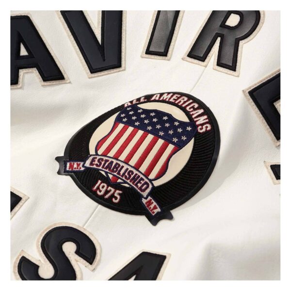 Best Seller Men's Iconic Avirex Leather Jacket White Leather Bomber Jacket Aviator Style - Image 3