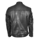 WeeBroz Men's Black Leather Biker Jacket Motorsports Logos Style - Image 2