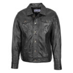 WeeBroz Men's Black Leather Biker Jacket Rider Casual Style