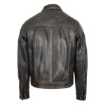WeeBroz Men's Black Rub Off Leather Biker Jacket Rider Casual Style - Image 2